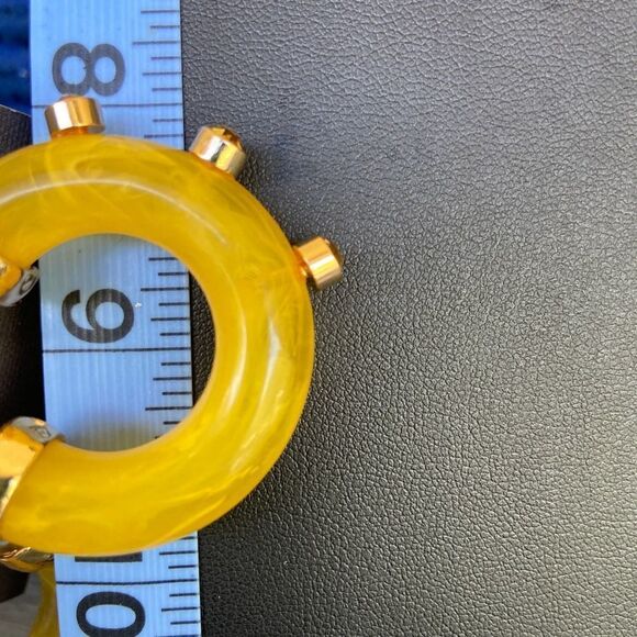 Yellow Resin & Crystal Daisy Fuentes Fashion Earrings $16ea / 3 for $25 - Picture 3 of 7